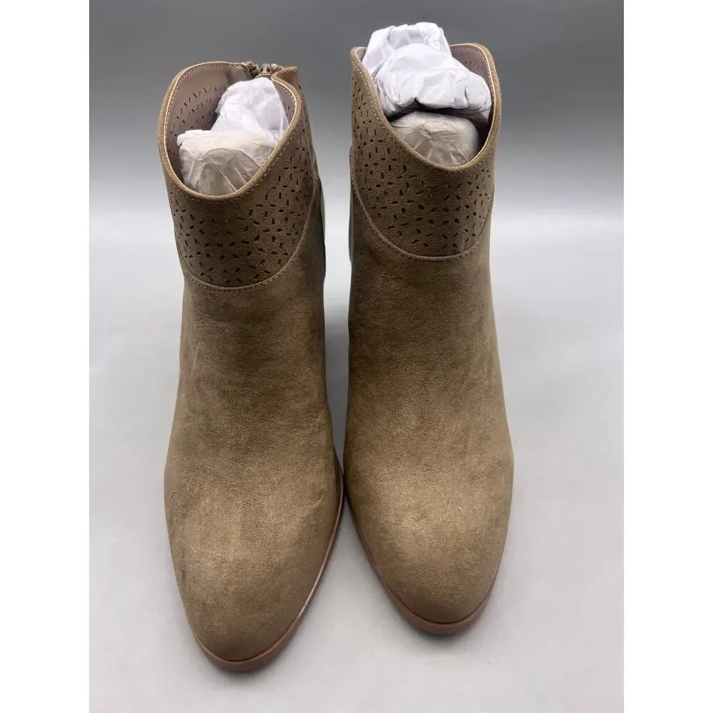 Violet & Red Jackson Laser Cut Booties Taupe Size 6 NWOB